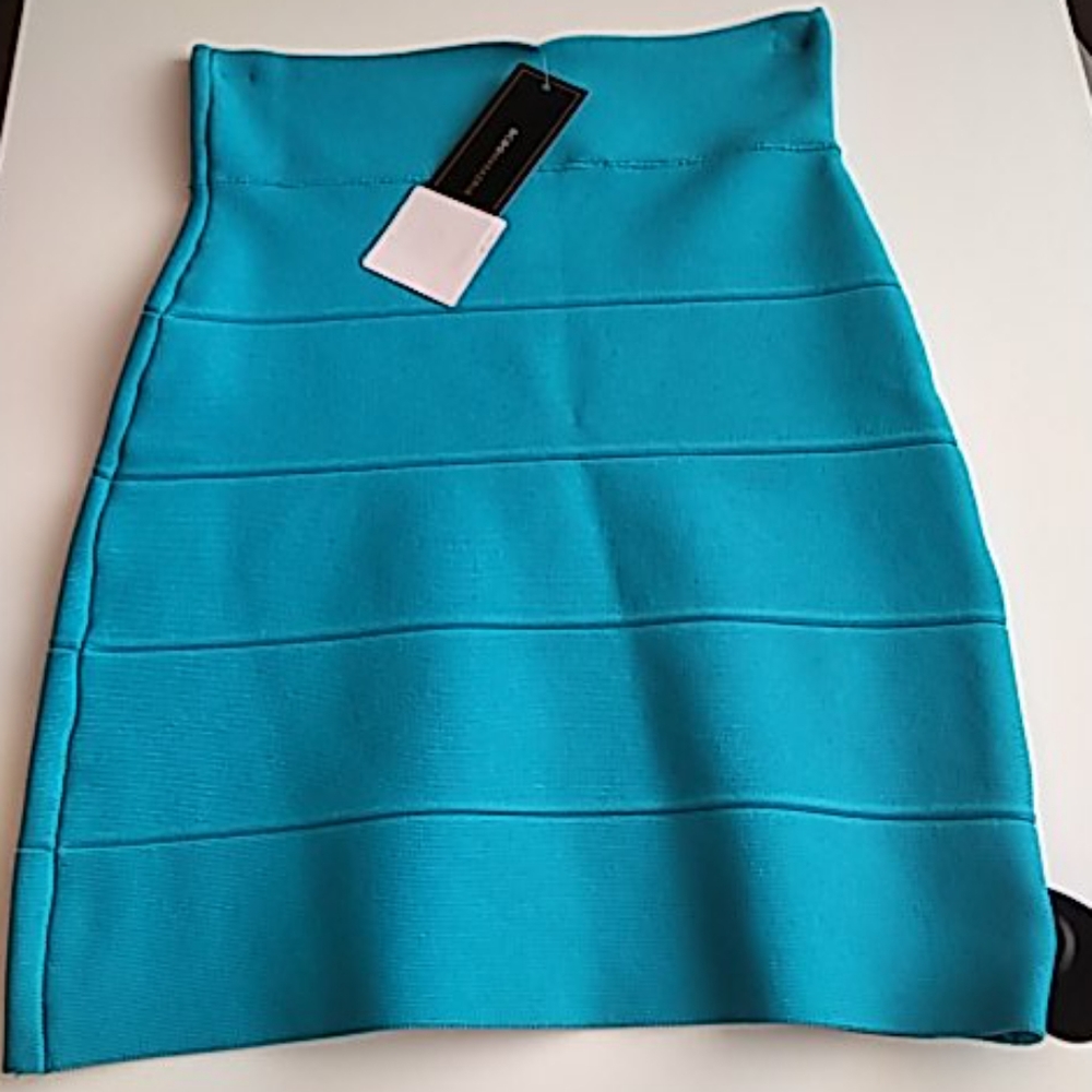 NWT BCBGMAXAZRIA Bandage Skirt Teal size XS